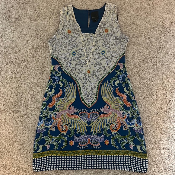 Anna Sui Anthropologie Empress Garden Dress 100%‎ Silk Sleeveless Shift Size 10 - Picture 1 of 6